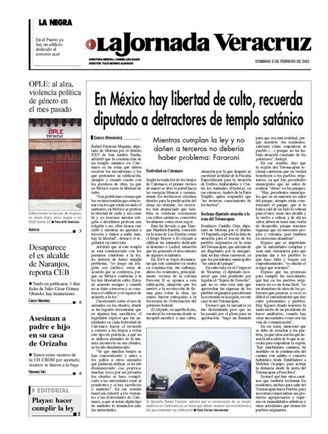 Contraportada 5 De Febrero De 2023 La Jornada Veracruz