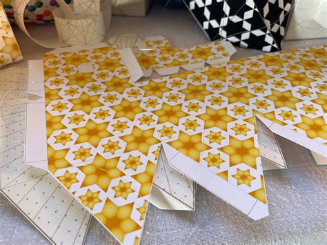 Gold David Stars Paper Dreidel Template Craft Gift Box - Etsy