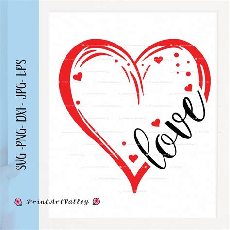 Love Heart Svg Hearts Svg Hand Drawn Heart Svg Valentine Heart Svg Cut