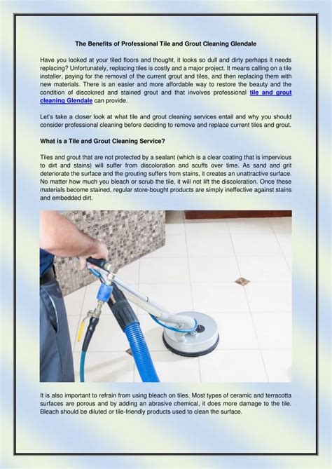 Ppt The Benefits Of Professional Tile And Grout Cleaning Glendale