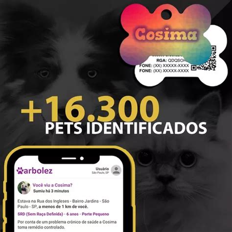 Coleira Placa De Identifica O Plaquinha Pet Qr Code Mebuscar