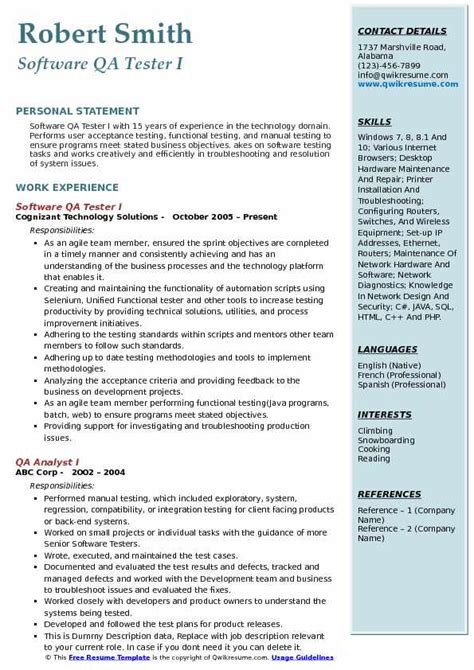 Sample Resume Qa Tester Qa Tester Resume Examples And Complete Guide