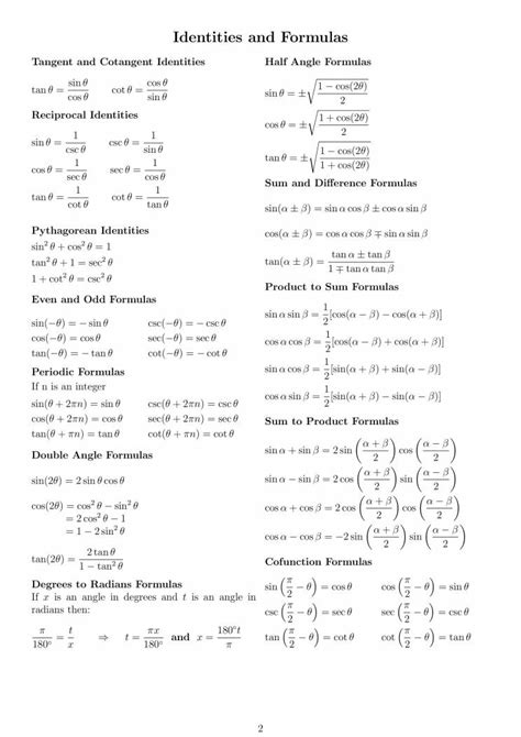 Notes On Trigonometric Formula Notes Learnpick India