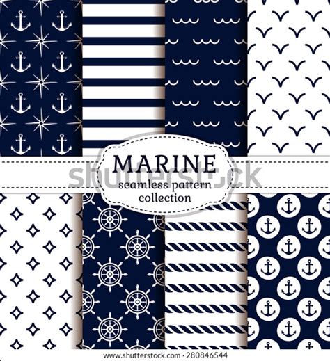 Set Sea Nautical Backgrounds Dark Blue Stock Vector (Royalty Free ...