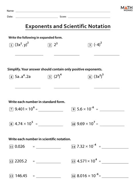 Scientific Notation Worksheets Math Monks Worksheets Library