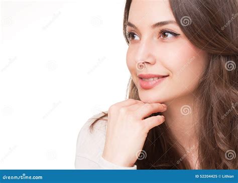 Cute Brunette Stock Image Image Of Brunette Pondering 52204425