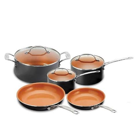 Gotham Steel 8 Piece Aluminum Non Stick Ti Ceramic Cookware Set With