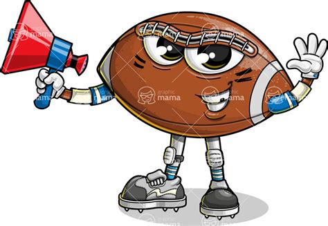 Football Cartoon Character Set Speaking On A Loudspeaker Graphicmama