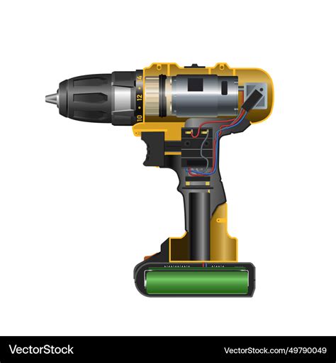 drill works industrial  hand tool diagram vector image