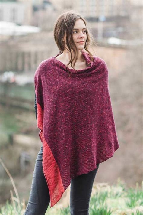 Raspberry Cape Bill Baber Knitwear