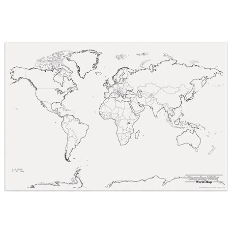 World Political Map Black And White A4 Size