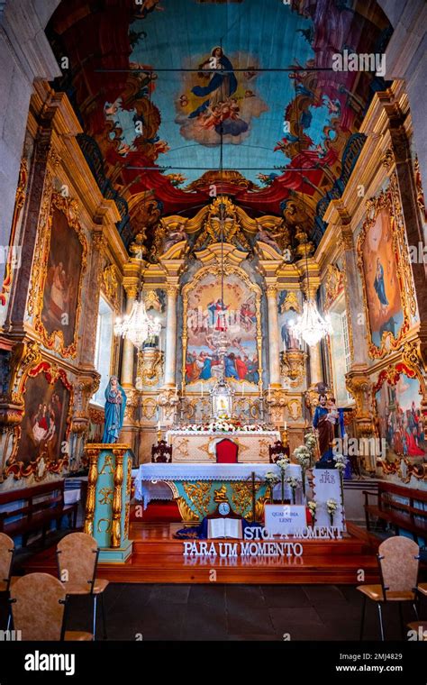 Interior With Altar Santuario De Nossa Senhora Do Monte Church