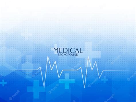 Premium Vector Abstract Blue Color Medical Background With Heartbeat Line