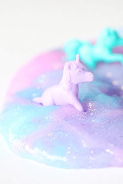 Easy 2 Ingredient Unicorn Glitter Glue Slime Recipe