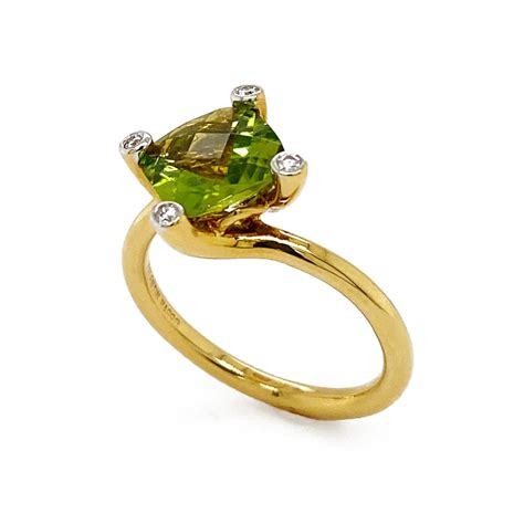 Spectacular Peridot And Diamond Ring At Stdibs