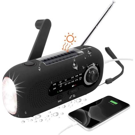 Journy Radio Solaire Portable Radio Dynamo Solaire Radio Avec Alarme