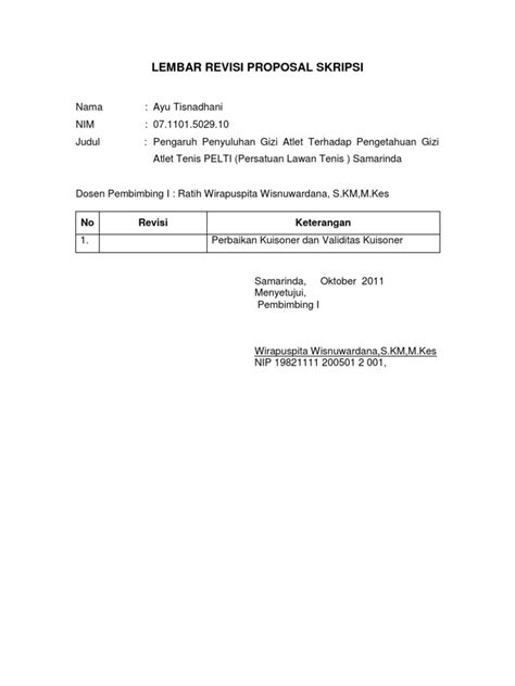 Pdf Lembar Revisi Proposal Skripsi Dokumentips