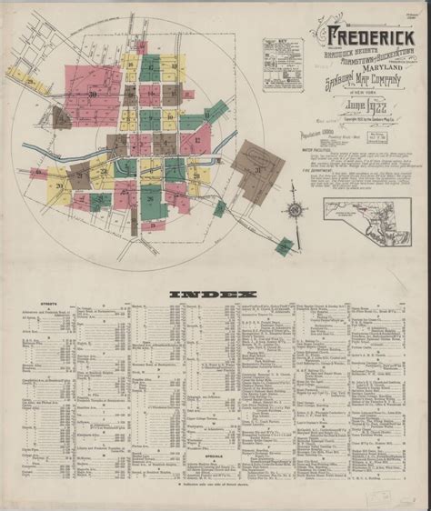 Image Of Sanborn Fire Insurance Map From Frederick Frederick County