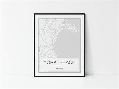 York Beach Maine Map Print Printable Street Map York Maine - Etsy