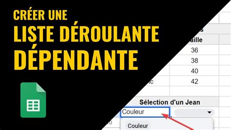 Créer une LISTE DEROULANTE DEPENDANTE dans Google Sheets YouTube