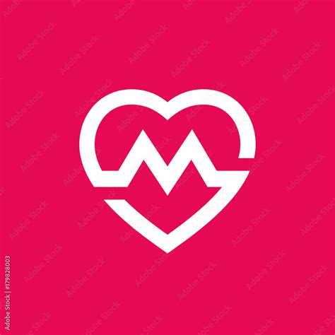 Letter M Heart Logo Icon Design Template Elements Stock Vector Adobe