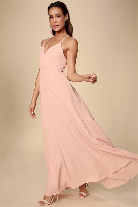 Blush Pink Maxi Dress Backless Maxi Dress Lace Up Maxi Lulus