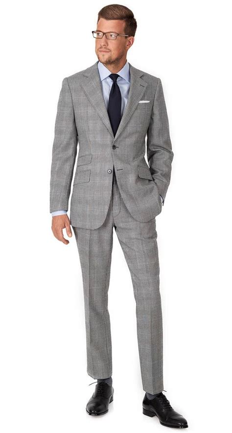 Grey Glen Plaid Suit Extrafine English Wool By Alfred Brown Browse The Suits At