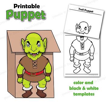 Three Billy Goats Gruff Craft Activity | Paper Bag Puppet Templates