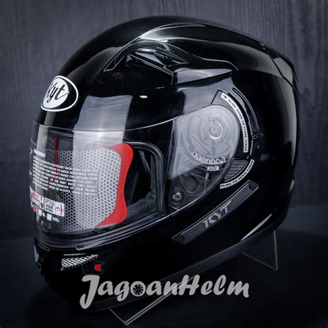 Jual Kyt Helm K Rider Solid Black Glossy Double Visor Full Face