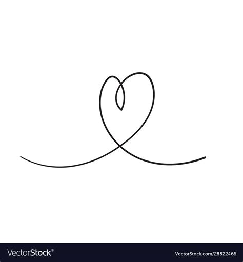 Continuous line drawing love sign with hearts Vector Image