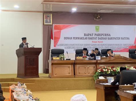 Bupati Natuna Hadiri Rapat Paripurna Dengan Agenda Penyampaian Pendapat