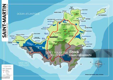 Saintmartin Island Detailed Vector Map Stock Illustration - Download ...