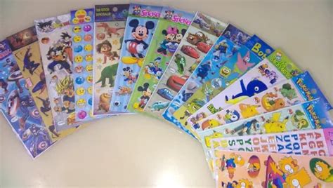 40 Cartelas Adesivo Infantil Sticker Temas Variados MercadoLivre