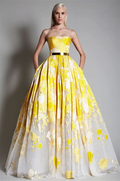 01 E1475 Front With Shrug Yellow Wedding Dress Gowns