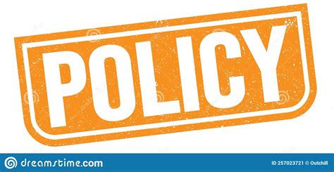 Policy Text Written On Orange Stamp Sign Stock Illustration