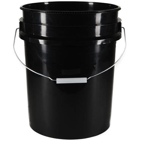 5 Gallon Black Heavy Duty 90 Mil Hdpe Plastic Pail Wmetal Handle