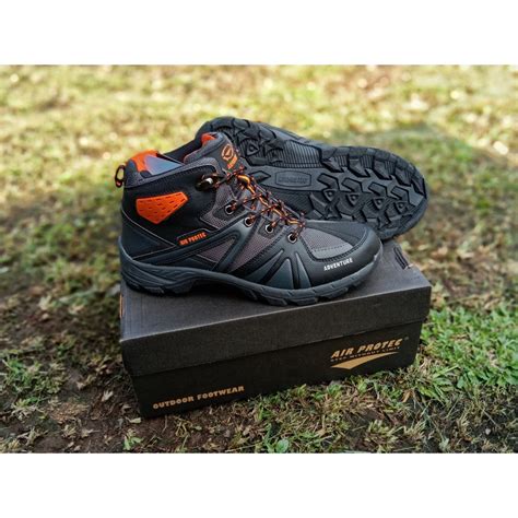 Jual Sepatu Gunung Hiking Outdoor Airprotec Adventure Black Orange