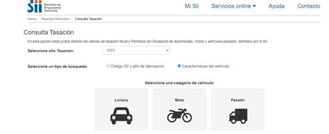 Permiso de Circulación 2023 valores por vehículo en SII