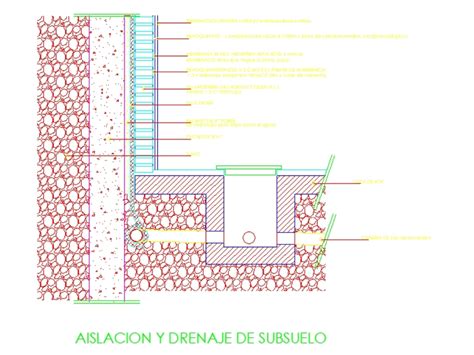 Insulation and subsoil drainage in AutoCAD | CAD (48.6 KB) | Bibliocad