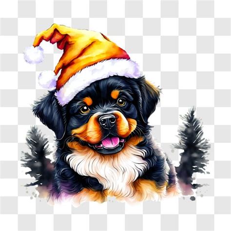 Download Funny Dog with Santa Hat PNG Online - Creative Fabrica