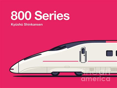 800 Series Shinkansen Bullet Train Side Greeting Card By Organic Synthesis