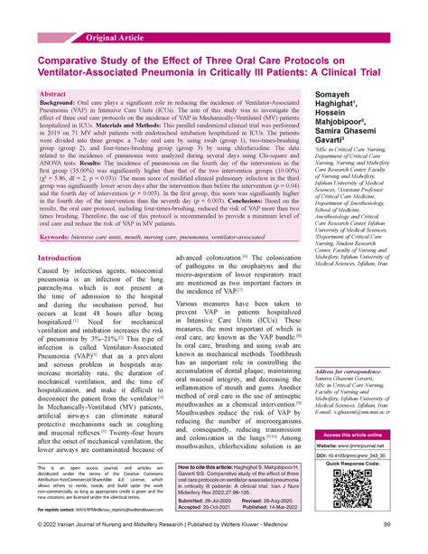 Quantitative Comparative Study of the Effect of Three Oral Care