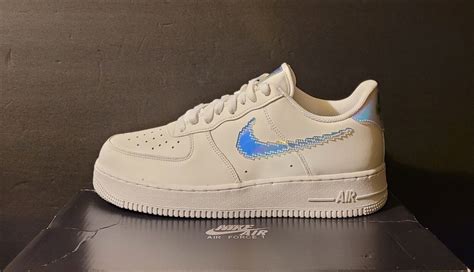 Nike Air Force 1 Low White Iridescent Pixel Swoosh CV1699 100 Sz Men 11