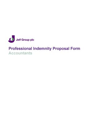 Fillable Online Professional Indemnity Proposal Form Accountants