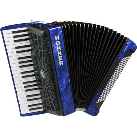 Hohner Bravo Iii 120 Bass Chromatic Accordion In Blue Pearl