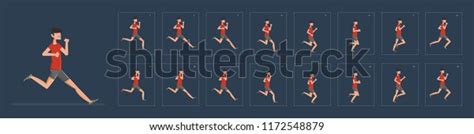 Young Boy Running Animation Sprite Sheet Stock Vector (Royalty Free ...