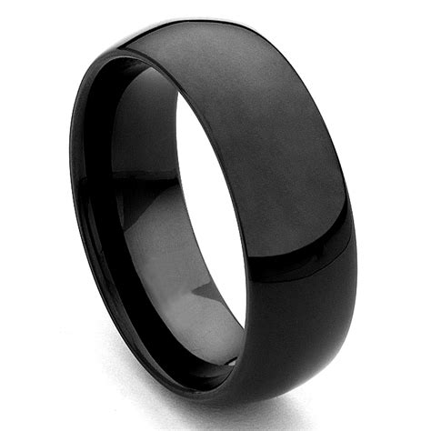 Black Tungsten Carbide Wedding Band Ring