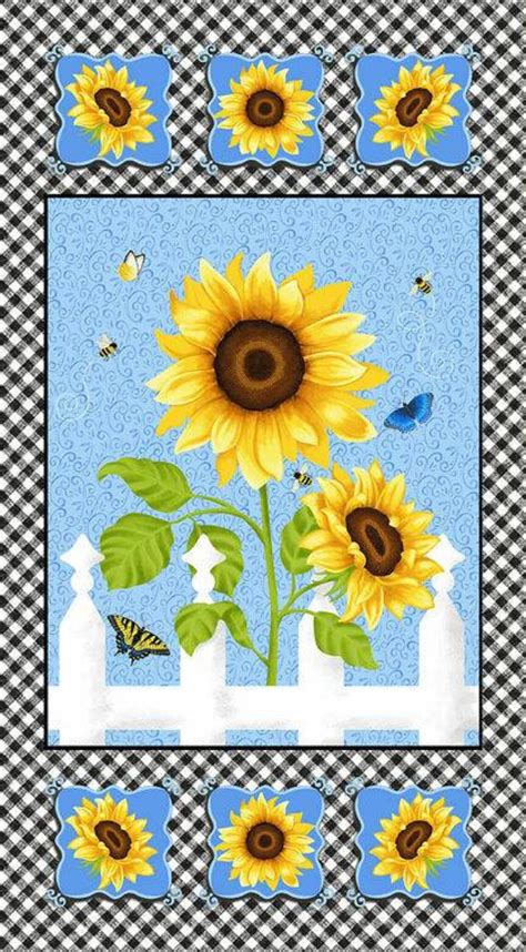 Sunflower Fabric Panel | Etsy