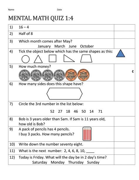 Mental Math For 3rd Graders