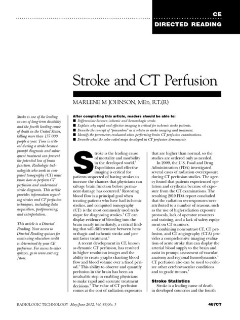 Stroke and CT Perfusion | Stroke | Ischemia